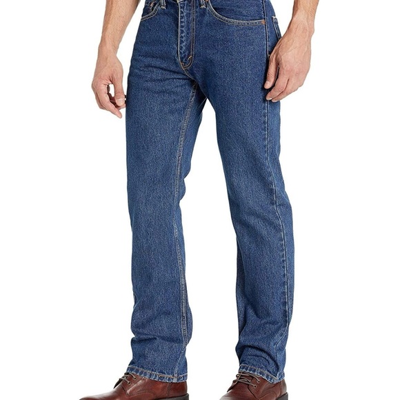 Levi’s 505 Jeans Medium Wash Denim Blue Straight Regular Fit 34 x 34 - Picture 3 of 6